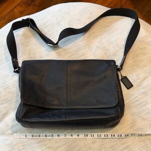 Coach Dark Leather Messenger Bag